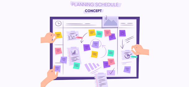 ilustracao conceito de modelo planejamento mensal 